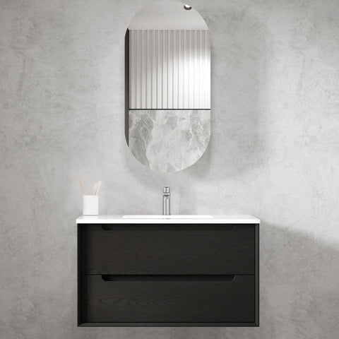 KAKADU Wall Hung Vanity 900mm Black Oak
