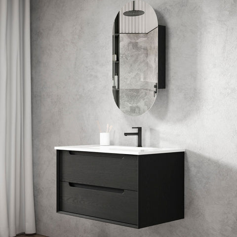 KAKADU Wall Hung Vanity 900mm Black Oak