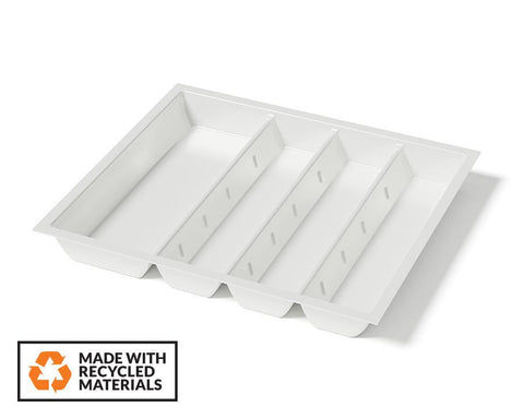 Agoform Linea Utensil Tray in White Grained. Size: 520mm x 550mm. To suit 600mm wide drawer