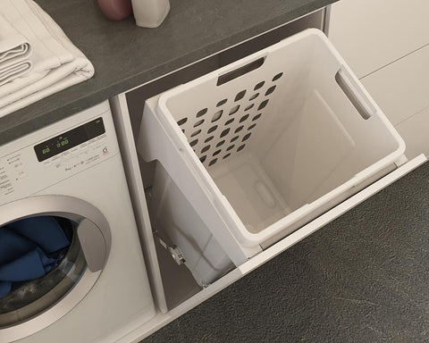 Kia Ora 48L (1x48L) Single Flip Down Laundry Basket. To suit 450mm cabinet