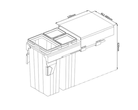 Kia Ora VITA Kitchen Bin in Dark Grey
