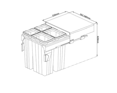 Kia Ora VITA Kitchen Bin in Dark Grey