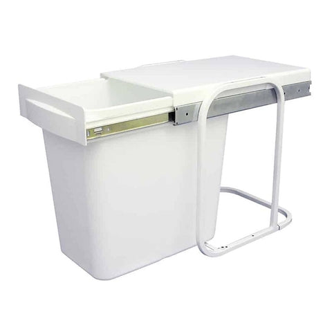 Slide Out Single Waste Bin, 44 Litre (White)