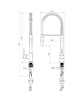KSP00KSP0058BN – Kasper Spring Multi-Function Kitchen Mixer – Brushed Nickel sketch