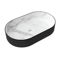 Kensington Basin Matte Black & Matte White Carrara (Oval:560x350X120)