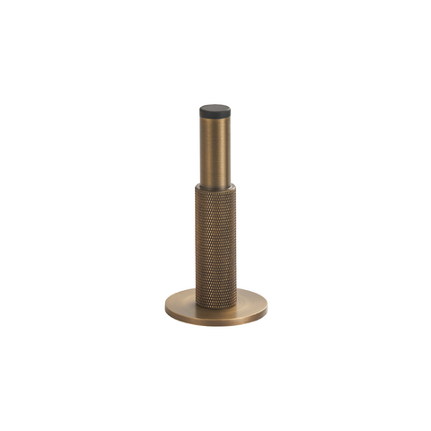 Knurled Pillar Solid Brass Door Stop | Bronze