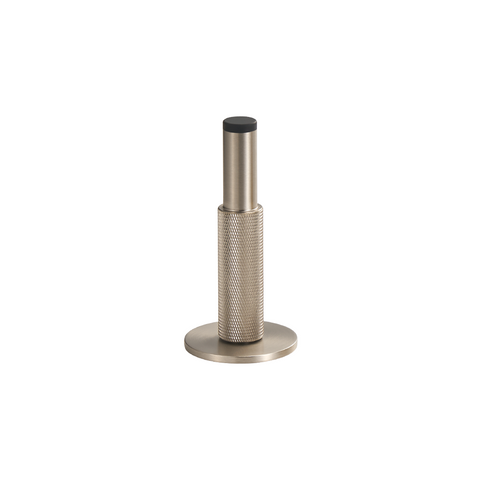 Knurled Pillar Solid Brass Door Stop | Satin Nickel