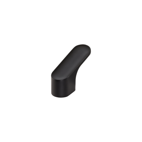 Black door handle on a white background