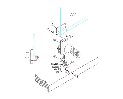 Armstrong Cabinet glass door lock