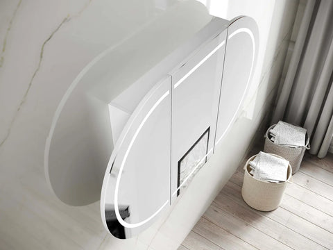 LED COOGEE Shaving Cabinet 1200mm Natural Oak/ Black Oak/ Matte White