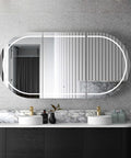 Bondi LED Black Oak Shaving Cabinet LED Shaving Cabinet Otti Australia 1800mm  