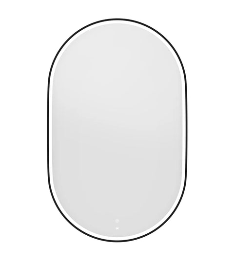 NOOSA LED Oval Metal Frame Mirror 1200x750mm Matte Black