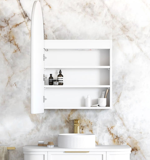 LED ARCHIE Matte White Shaving Cabinet 900x600mm (3 Colour Function)