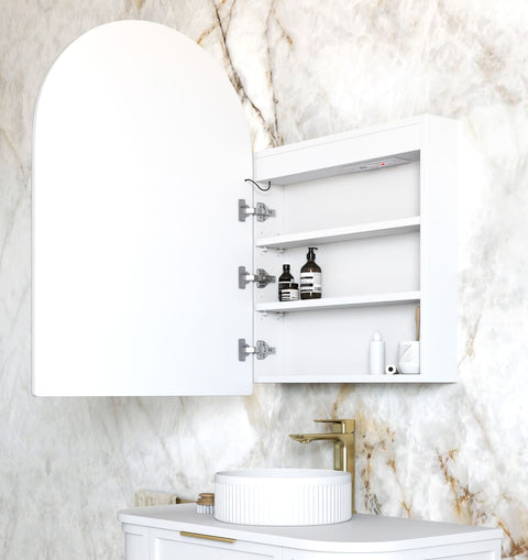 LED ARCHIE Matte White Shaving Cabinet 900x600mm (3 Colour Function)