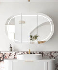 LED COOGEE Shaving Cabinet 1200mm Matte White (3 Colour Function)