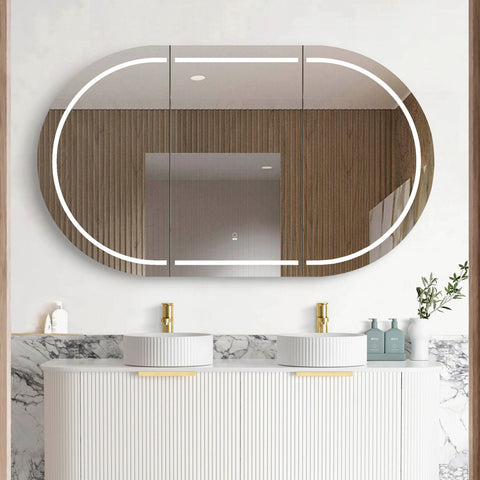 LED COOGEE Shaving Cabinet 1500mm Matte White