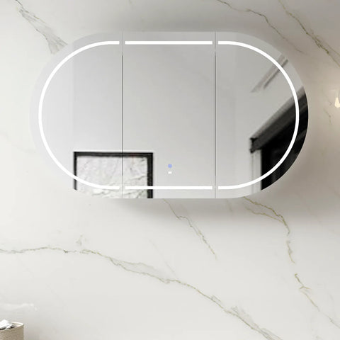 LED COOGEE Shaving Cabinet 1500x900mm Matte White (3 Colour Function)
