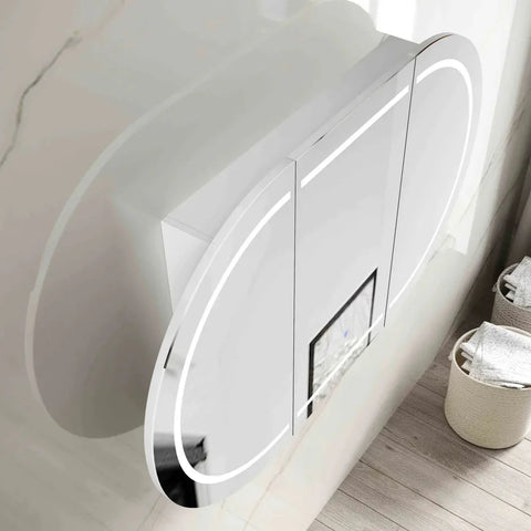 LED COOGEE Shaving Cabinet 1500x900mm Matte White (3 Colour Function)