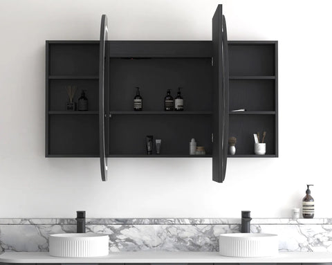 LED COOGEE Shaving Cabinet 1800x900mm Black Oak (3 Colour Function)