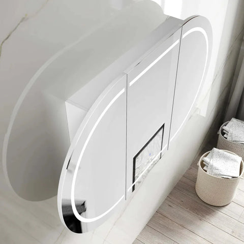 LED COOGEE Shaving Cabinet 1800x900mm Matte White (3 Colour Function)
