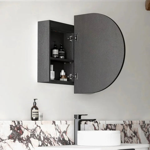 LED COOGEE Shaving Cabinet 900mm Natural Oak / Black Oak / Matte White (3 Colour Function)