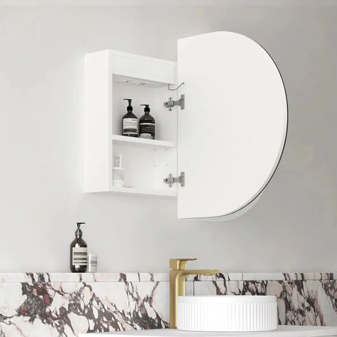 LED COOGEE Shaving Cabinet 900mm Natural Oak / Black Oak / Matte White (3 Colour Function)
