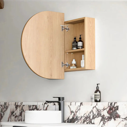 LED COOGEE Shaving Cabinet 900mm Natural Oak / Black Oak / Matte White (3 Colour Function)