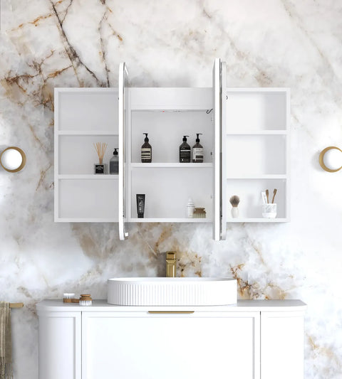 LED NEWPORT Shaving Cabinet 1200mm Matte White (3 Colour Function)