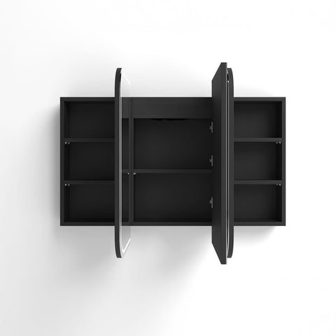 LED NEWPORT Shaving Cabinet 1200x750mm Black Oak-Premium Edition