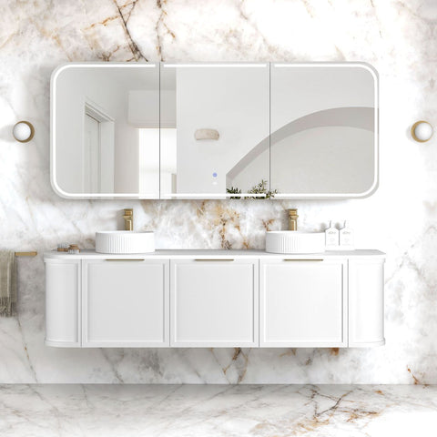 LED NEWPORT Shaving Cabinet 1800mm Matte White