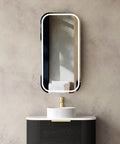 LED NEWPORT Shaving Cabinet 900mm Black Oak (3 Colour Function)