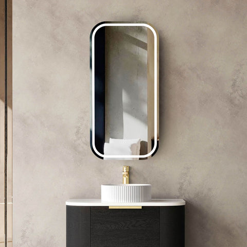 LED NEWPORT Shaving Cabinet 900mm Black Oak (3 Colour Function)