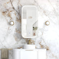 LED NEWPORT Shaving Cabinet 900mm Matte White (3 Colour Function)