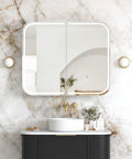 LED NEWPORT Shaving Cabinet 900x750mm Black Oak - Premium Edition