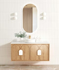 Laguna Natural American Oak Single Basin Vanity Vanity Otti Australia 1200mm Quartz Stone Pure White-20mm Above Counter
