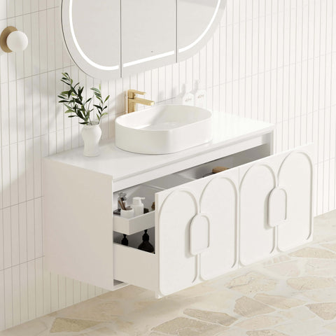 Laguna Satin White Single Basin Vanity