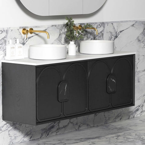 Laguna Black American Oak Double Basin Vanity