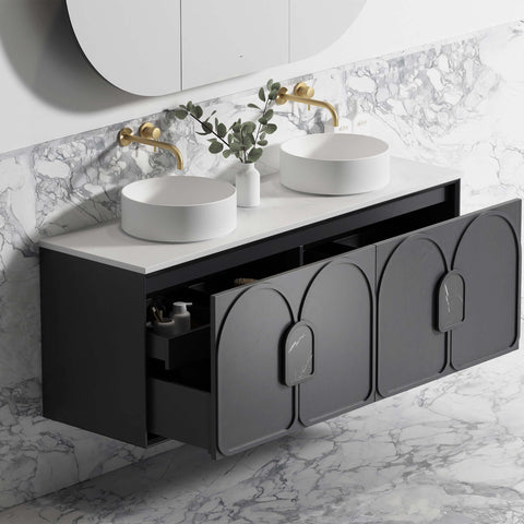 Laguna Black American Oak Double Basin Vanity