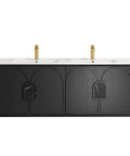 Laguna Black American Oak Ceramic Top Double Basin Vanity Vanity Otti Australia 1500mm  