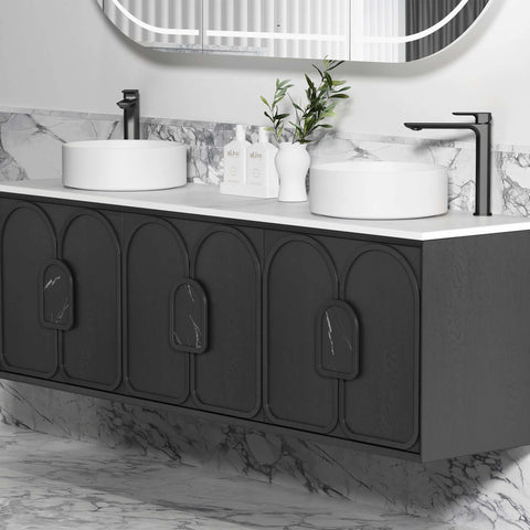 Laguna Black American Oak Double Basin Vanity