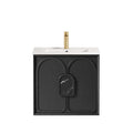 Laguna Black American Oak Ceramic Top Single Basin Vanity Vanity Otti Australia 600mm  