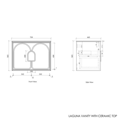 Laguna Black American Oak Ceramic Top Single Basin Vanity