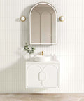 Laguna Satin White Single Basin Vanity Vanity Otti Australia 750mm Quartz Stone Pure White-20mm Above Counter