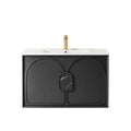 Laguna Black American Oak Ceramic Top Single Basin Vanity Vanity Otti Australia 900mm  