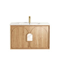 Laguna Natural American Oak Ceramic Top Single Basin Vanity Vanity Otti Australia 900mm  