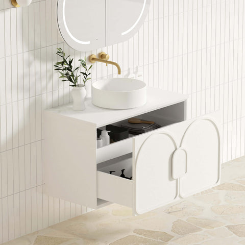 Laguna Satin White Single Basin Vanity