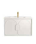Laguna Satin White Ceramic Top Single Basin Vanity Vanity Otti Australia 900mm  