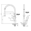 Hafele Mixer SS Flexible GN Pullout Sprayer Style: Flexible Gooseneck Material: Stainless steel Colour: Natural stainless steel Features: Brushed finish4 Star WELS Water Rating (7L/min)Ceramic cartridge typePull out spray hoseDual spray function Dimension