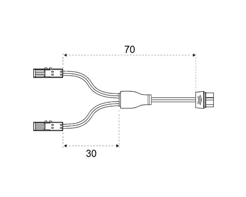 L&S MEC System Y Cable. 2 way input cable. To suit 24V