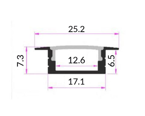 Aluminium Black Lighting Channel and Opaque Diffuser. Size: 2900mm